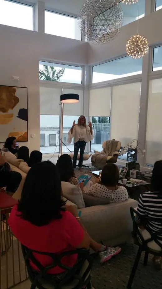 An audience listening to a talk