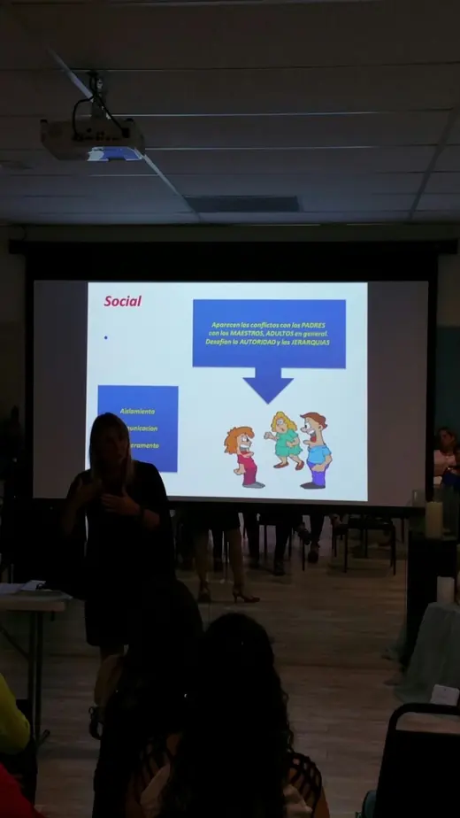 A slide projected during a talk